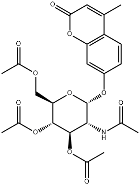 4-Methylumbelliferyl2-acetamido-3,4,6-tri-O-acetyl-2-deoxy-b-D-glucopyranoside 구조식 이미지