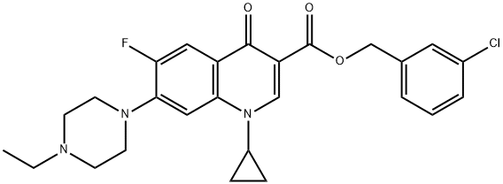 3-Quinolinecarboxylic acid, 1-cyclopropyl-7-(4-ethyl-1-piperazinyl)-6-fluoro-1,4-dihydro-4-oxo-, (3-chlorophenyl)Methyl ester Structure