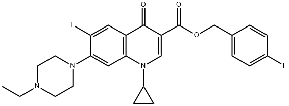 3-Quinolinecarboxylic acid, 1-cyclopropyl-7-(4-ethyl-1-piperazinyl)-6-fluoro-1,4-dihydro-4-oxo-, (4-fluorophenyl)Methyl ester 구조식 이미지
