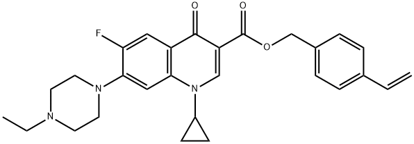 3-Quinolinecarboxylic acid, 1-cyclopropyl-7-(4-ethyl-1-piperazinyl)-6-fluoro-1,4-dihydro-4-oxo-, (4-ethenylphenyl)Methyl ester Structure