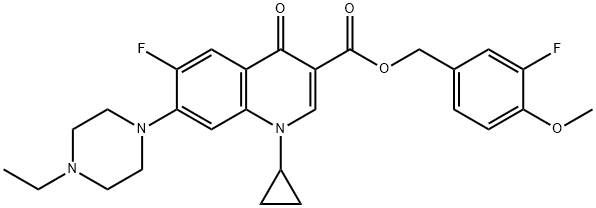3-Quinolinecarboxylic acid, 1-cyclopropyl-7-(4-ethyl-1-piperazinyl)-6-fluoro-1,4-dihydro-4-oxo-, (3-fluoro-4-Methoxyphenyl)Methyl ester Structure