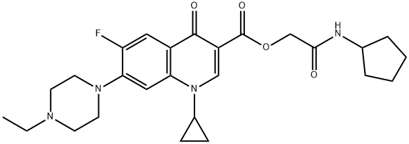 3-Quinolinecarboxylic acid, 1-cyclopropyl-7-(4-ethyl-1-piperazinyl)-6-fluoro-1,4-dihydro-4-oxo-, 2-(cyclopentylaMino)-2-oxoethyl ester Structure