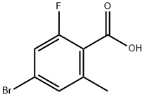 4-BROMO-2-FLUORO-6-METHYLBENZOIC ACID Structure