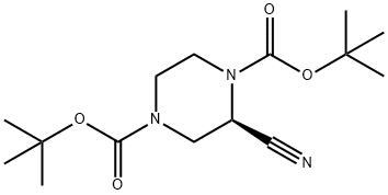 (R)-di-tert-butyl 2-cyanopiperazine-1,4-dicarboxylate Structure