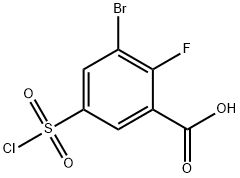3-브로모-2-플루오로-5-(클로로설포닐)벤조산 구조식 이미지