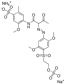 벤젠술폰산,4-[[2-[[2,5-디메톡시-4-[[2-(술포옥시)에틸]술포닐]페닐]아조]-1,3-디옥소부틸]아미노]-5-메톡시-2-메틸-,암모늄나트륨염 구조식 이미지