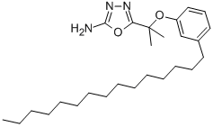 1,3,4-Oxadiazol-2-amine, 5-(1-methyl-1-(3-pentadecylphenoxy)ethyl)- 구조식 이미지