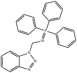 N-(TRIPHENYLPHOSPHORANYLIDENE)-1H-BENZOTRIAZOLE-1-METHANAMINE 구조식 이미지