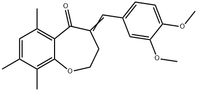 1-Benzoxepin-5(2H)-one, 3,4-dihydro-4-((3,4-dimethoxyphenyl)methylene) -6,8,9-trimethyl- Structure