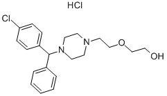 2-[2-[4-[(4-chlorophenyl)phenylmethyl]piperazin-1-yl]ethoxy]ethanol hydrochloride 구조식 이미지