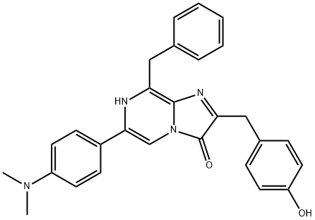 Imidazo[1,2-a]pyrazin-3(7H)-one,  6-[4-(dimethylamino)phenyl]-2-[(4-hydroxyphenyl)methyl]-8-(phenylmethyl)- 구조식 이미지
