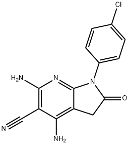 4,6-DIAMINO-1-(4-CHLORO-PHENYL)-2-OXO-2,3-DIHYDRO-1H-PYRROLO[2,3-B]PYRIDINE-5-CARBONITRILE 구조식 이미지