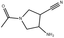 1-아세틸-4-아미노피롤리딘-3-카르보니트릴 구조식 이미지