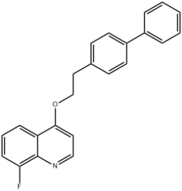 4-(2-(1,1'-Biphenyl)-4-ylethoxy)-8-fluoroquinoline 구조식 이미지