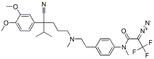 2-(3,4-dimethoxyphenyl)-2-isopropyl-5-(N-(4-(N-methyl-2-diazo-3,3,3-trifluoropropionamido)phenethyl)methylamino)valeronitrile Structure