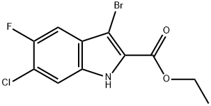 Ethyl 3-bromo-6-chloro-5-fluoro-1H-indole-2-carboxylate Structure
