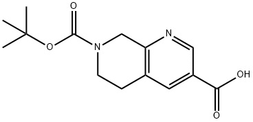 7-(TERT-BUTOXYCARBONYL)-5,6,7,8-TETRAHYDRO-1,7-NAPHTHYRIDINE-3-CARBOXYLIC ACID Structure