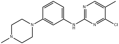 2-PyriMidinaMine, 4-chloro-5-Methyl-N-[3-(4-Methyl-1-piperazinyl)phenyl]- 구조식 이미지