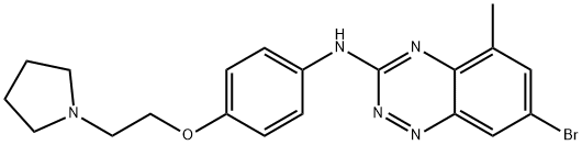 1,2,4-Benzotriazin-3-aMine, 7-broMo-5-Methyl-N-[4-[2-(1-pyrrolidinyl)ethoxy]phenyl]- 구조식 이미지