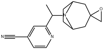 2-(1-{8-azaspiro[bicyclo[3.2.1]octane-3,2'-oxirane]-8-yl}ethyl)-2-cyano-1,2-dihydropyridine-4-carboxylic acid 구조식 이미지