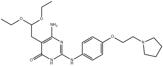 4(3H)-PyriMidinone, 6-aMino-5-(2,2-diethoxyethyl)-2-[[4-[2-(1-pyrrolidinyl)ethoxy]phenyl]aMino]- 구조식 이미지