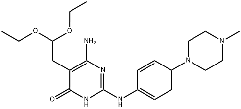 4(3H)-PyriMidinone, 6-aMino-5-(2,2-diethoxyethyl)-2-[[4-(4-Methyl-1-piperazinyl)phenyl]aMino]- Structure