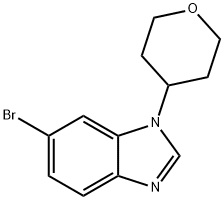 6-Bromo-1-(tetrahydro-2H-pyran-4-yl)-1H-benzimidazole 구조식 이미지