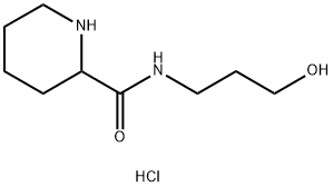 N-(3-Hydroxypropyl)-2-piperidinecarboxamidehydrochloride 구조식 이미지