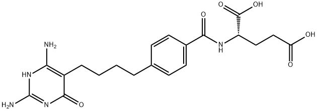 N-[4-[4-[(2,6-Diamino-1,4-dihydro-4-oxopyrimidin)-5-yl]butyl]benzoyl]-L-glutamic acid Structure