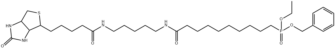 10-Benzyloxyethoxyphosphinyl-N-biotinamidopentyldecanamide Structure