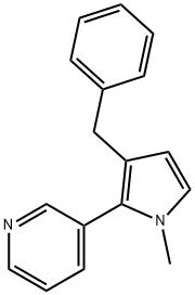 N-메틸-2-(3-피리딜)-3-벤질-피롤 구조식 이미지