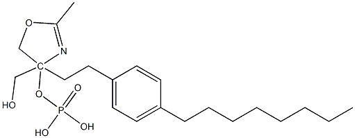 2-Methyl-4-[2-(4-octylphenyl)ethyl]-4,5-dihydro-1,3-oxazol-4-yl-methyl Phosphate 구조식 이미지