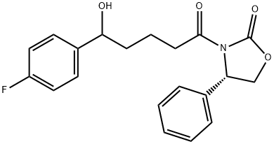 2-Oxazolidinone, 3-[5-(4-fluorophenyl)-5-hydroxy-1-oxopentyl]-4-phenyl-, (4S)- 구조식 이미지