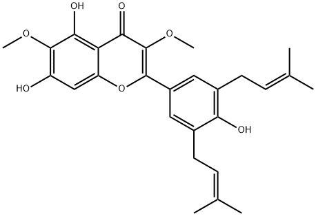 5,7,4'-Trihydroxy-3,6-diMethoxy
-3',5'-diprenylflavone Structure