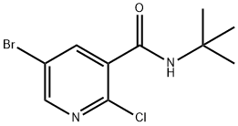 3-PyridinecarboxaMide, 5-broMo-2-chloro-N-(1,1-diMethylethyl)- Structure