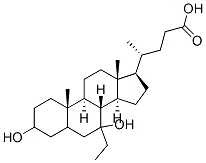 3,7-dihydroxy-7-ethylcholanoic acid Structure