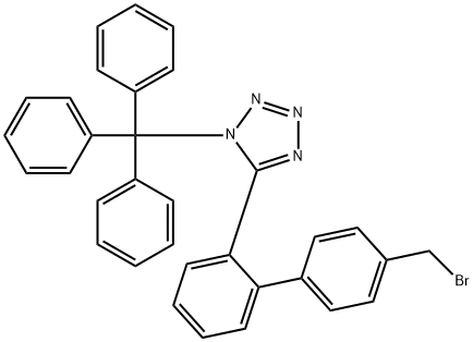 5-(4'-Bromomethyl-1,1'-biphenyl-2-yl)-1-triphenylmethyl-1H-tetrazole 구조식 이미지