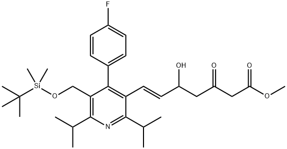 메틸rac-(E)-7-[5-tert-부틸디메틸실릴옥시메틸-2,6-디이소프로필-4-(4-fluorophenyl)-3-pyridinyl]-5-hydroxy-3-oxo-6-heptenoate 구조식 이미지