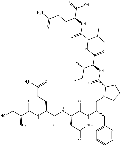 H-SER-GLN-ASN-PHE-(R)-PRO-ILE-VAL-GLN-OH Structure