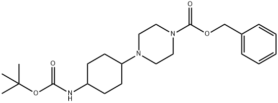 4-(4-tert-ButoxycarbonylaMino-cyclohexyl)-piperazine-1-carboxylic acid benzyl ester 구조식 이미지