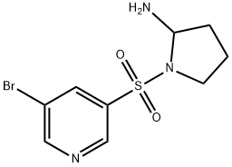1- (5-бромопиридин-3-илсульфонил) пирролидин-2-амин структурированное изображение