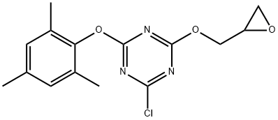 2-CHLORO-4-(OXIRANYLMETHOXY)-6-(2,4,6-TRIMETHYLPHENOXY)- 1,3,5-TRIAZINE 구조식 이미지
