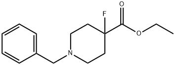 4-Piperidinecarboxylic acid, 4-fluoro-1-(phenylMethyl)-, ethyl ester 구조식 이미지