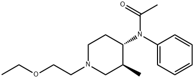 N-[(3S,4R)-1-(2-ethoxyethyl)-3-methyl-4-piperidyl]-N-phenyl-acetamide 구조식 이미지