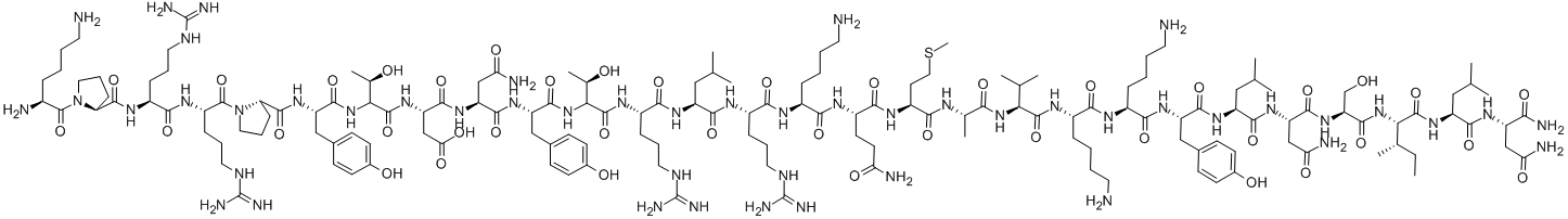 H-LYS-PRO-ARG-ARG-PRO-TYR-THR-ASP-ASN-TYR-THR-ARG-LEU-ARG-LYS-GLN-MET-ALA-VAL-LYS-LYS-TYR-LEU-ASN-SER-ILE-LEU-ASN-NH2 Structure