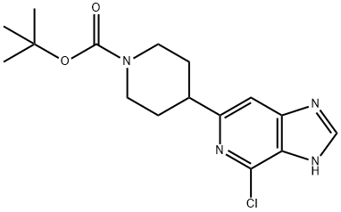 1-Piperidinecarboxylic acid, 4-(4-chloro-3H-iMidazo[4,5-c]pyridin-6-yl)-, 1,1-diMethylethyl ester 구조식 이미지