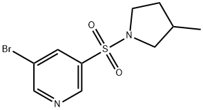 3-broMo-5-(3-Methylpyrrolidin-1-ylsulfonyl)pyridine Structure