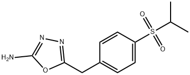 5-(4-(Isopropylsulfonyl)benzyl)-1,3,4-oxadiazol-2-amine 구조식 이미지