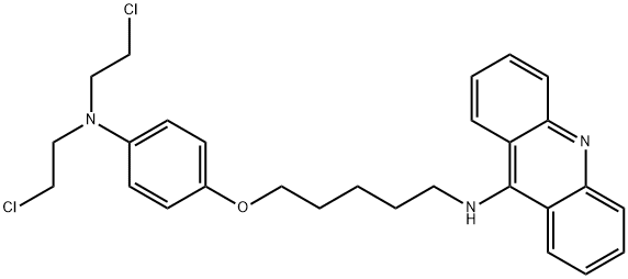 9-Acridinamine, N-(5-(4-(bis(2-chloroethyl)amino)phenoxy)pentyl)- Structure