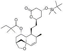 2,2-Dimethylbutanoic Acid [3R-[3a,5,5aa,6a(2R*,4R*),7a,9aS*]]-6-[2-[4-[[(1,1-Dimethylethyl)dimethylsilyl]oxy]tetrahydro-6-oxo-2H-pyran-2-yl]ethyl]-3,4,5,5a,6,7-hexahydro-7-methyl-2H-3,9a-methano-1-benzoxepin-5-yl Ester Structure
